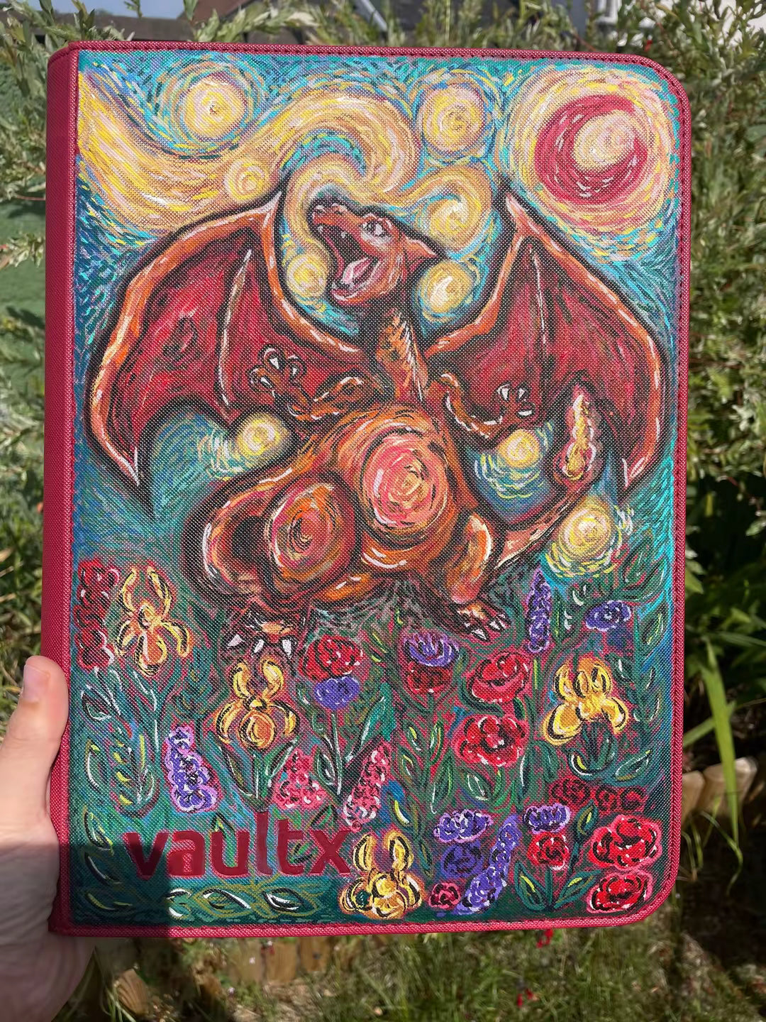 9-Pocket Hand-Painted Binder Commission (This listing is for deposit only)
